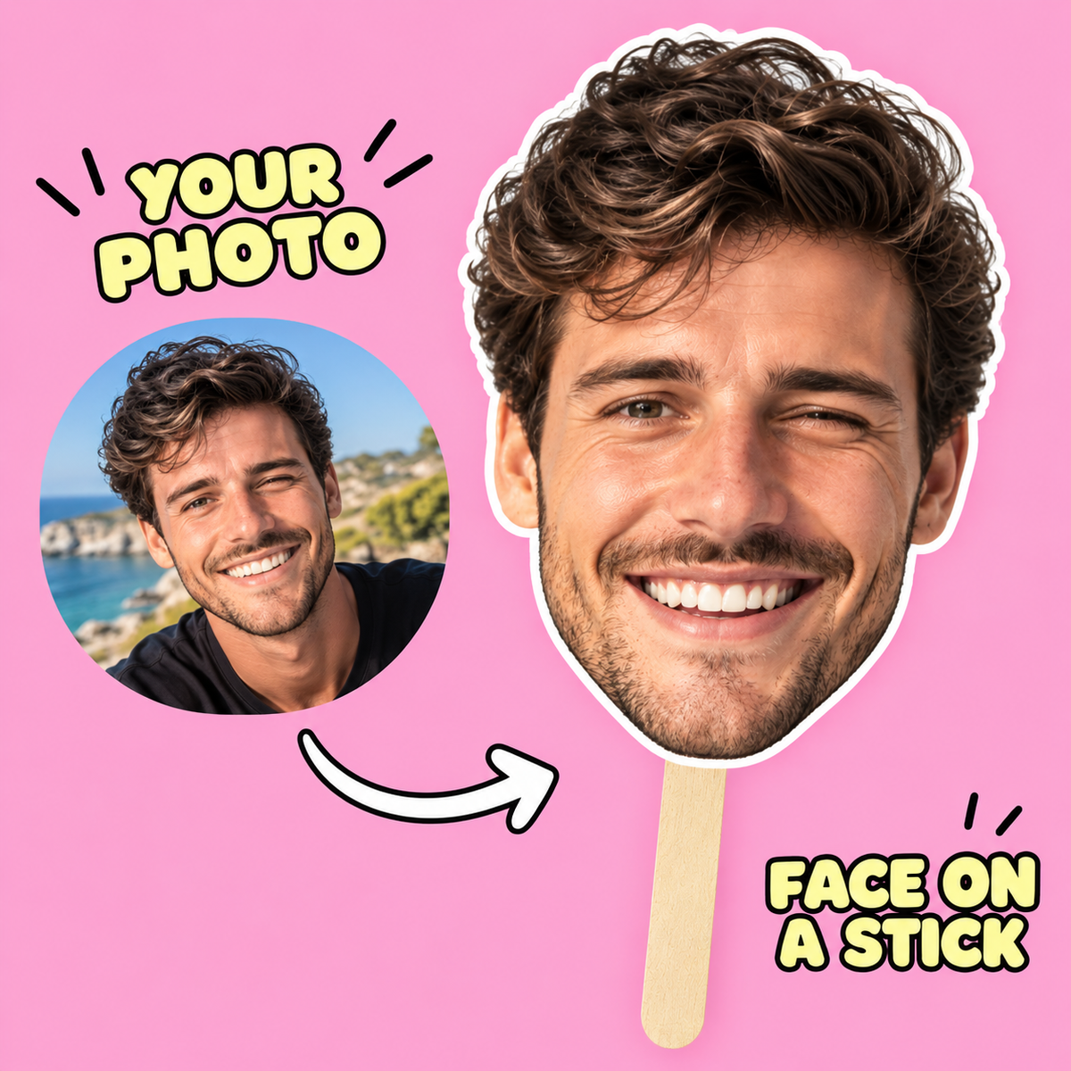 Face on a stick
