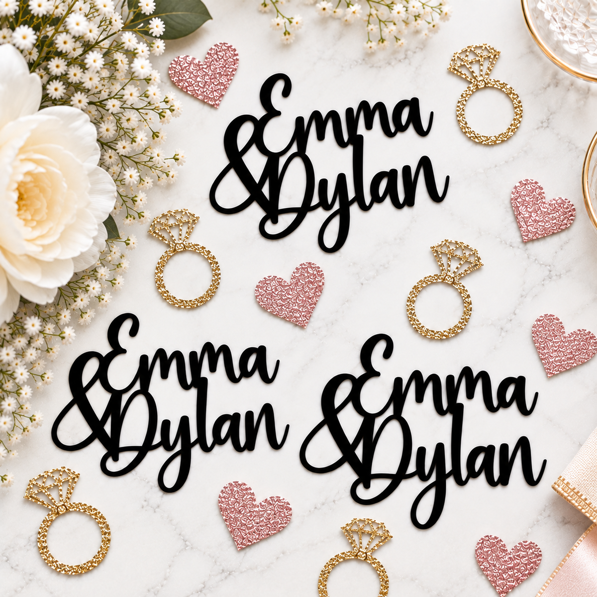 Bride & Groom Table Scatters