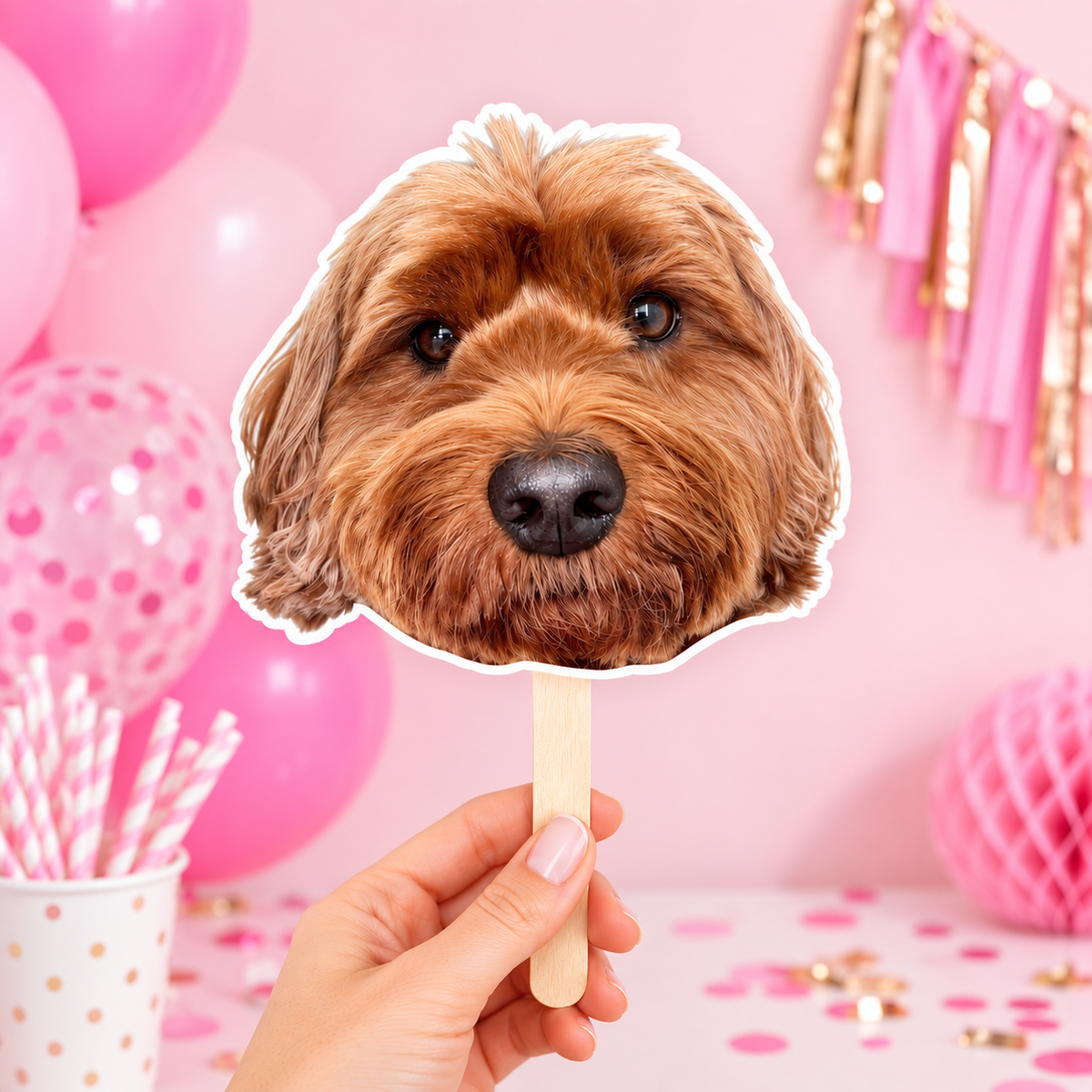 Pet Face Cutout on a stick