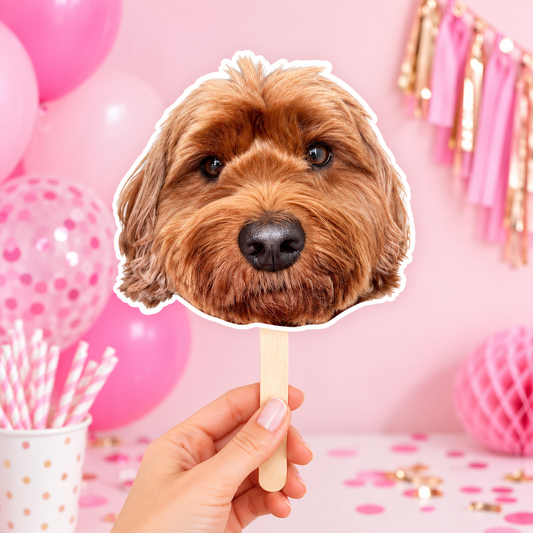 Pet Face Cutout on a stick